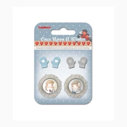 Once Upon a Winter 5 Adhesive Metallic Embellishments Set