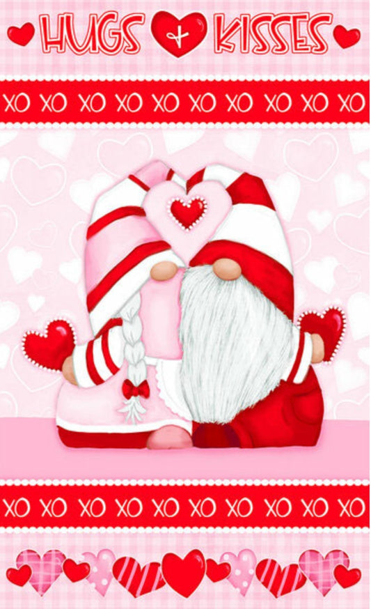 Gnome en coton américain Love rose/rouge Code 9790P-28
