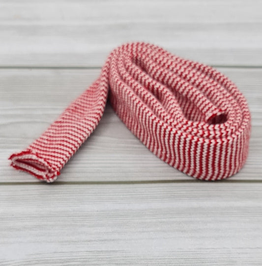 Wool Tubular Stripe 3cm Red/Cream